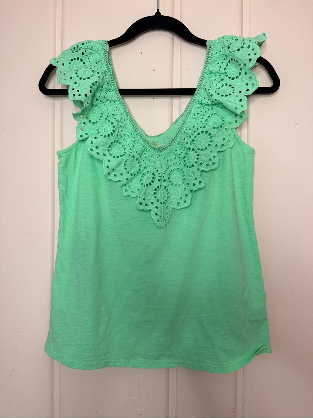 Women’s Crochet V-Neck Tank Top - Mint Green SzS